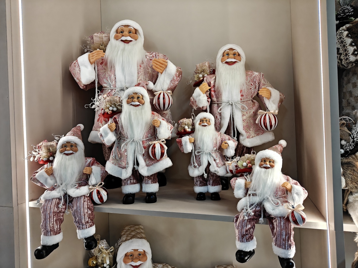 30-80cm Luxury Factory Navidad Santa Claus Doll Outdoor Box Decor Reusable Durable Eco-Friendly Christmas Decoration