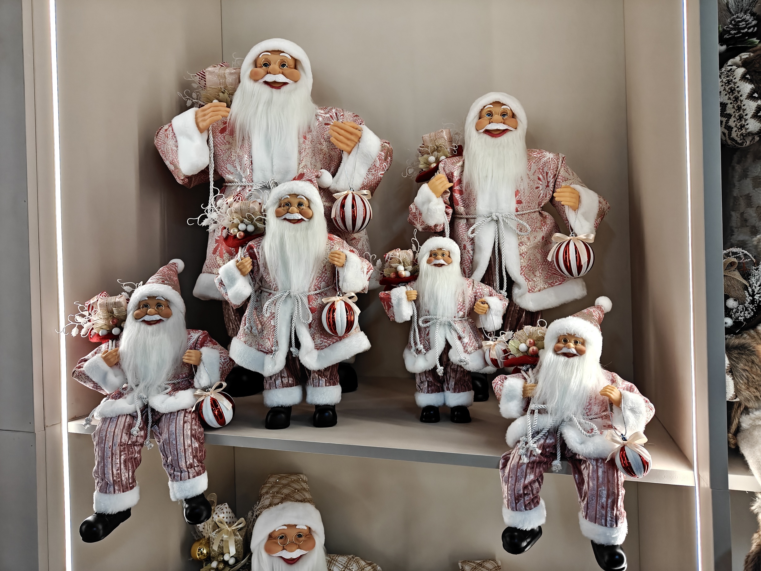 30-80cm Luxury Factory Navidad Santa Claus Doll Outdoor Box Decor Reusable Durable Eco-Friendly Christmas Decoration