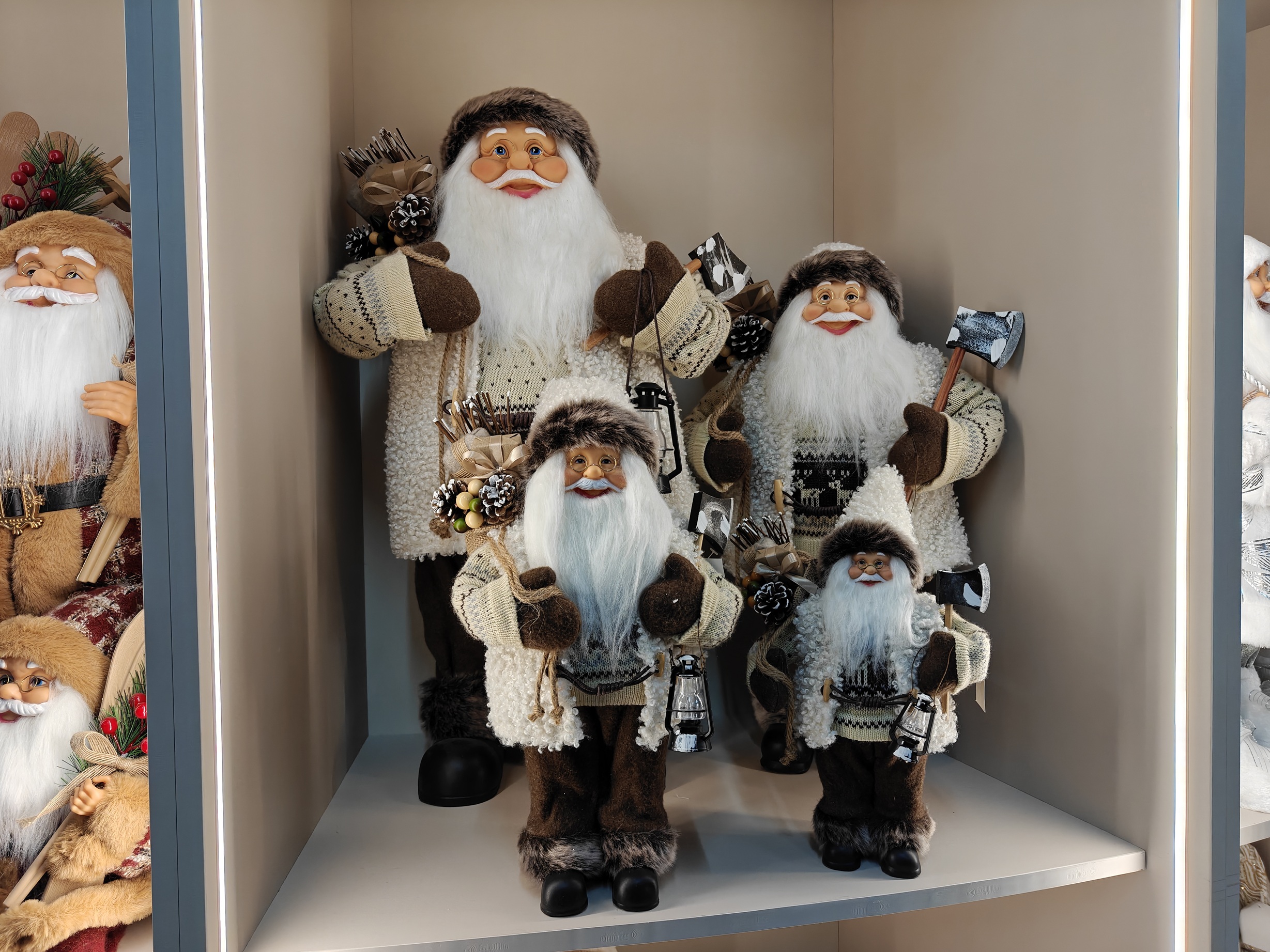 30~80cm Christmas Plush Santa Claus Navidad Ornaments Doll Holiday Ornamental Decor Party Supplier Gifts Festival Xmas