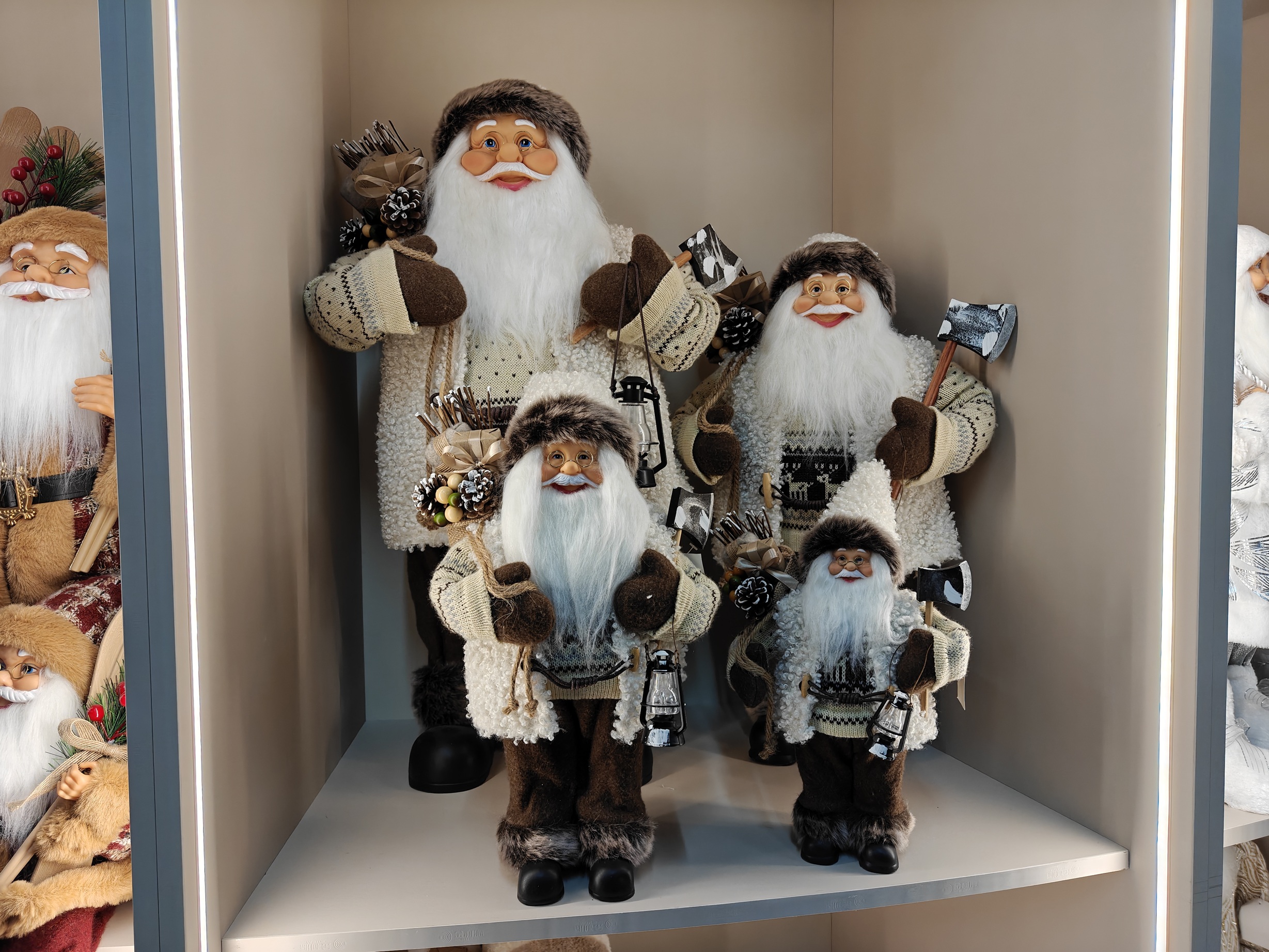 30~80cm Christmas Plush Santa Claus Navidad Ornaments Doll Holiday Ornamental Decor Party Supplier Gifts Festival Xmas