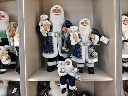 Xmas Ornament Navidad Artificial 30/40/60/80cm Blue Sliver Santa Claus Doll Christmas Decoration Large Santa Claus