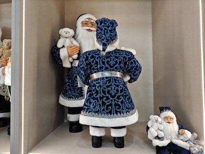 Xmas Ornament Navidad Artificial 30/40/60/80cm Blue Sliver Santa Claus Doll Christmas Decoration Large Santa Claus