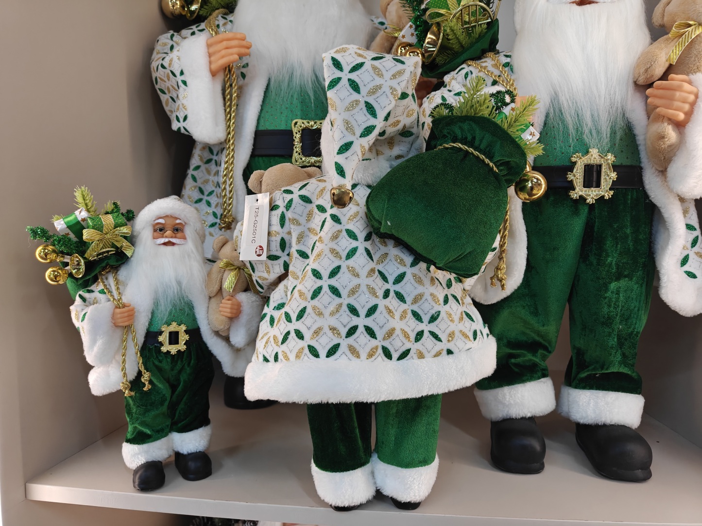Luxury Christmas Santa Claus Statue 30~80cm Standing Home Decoration Factory Direct Gift