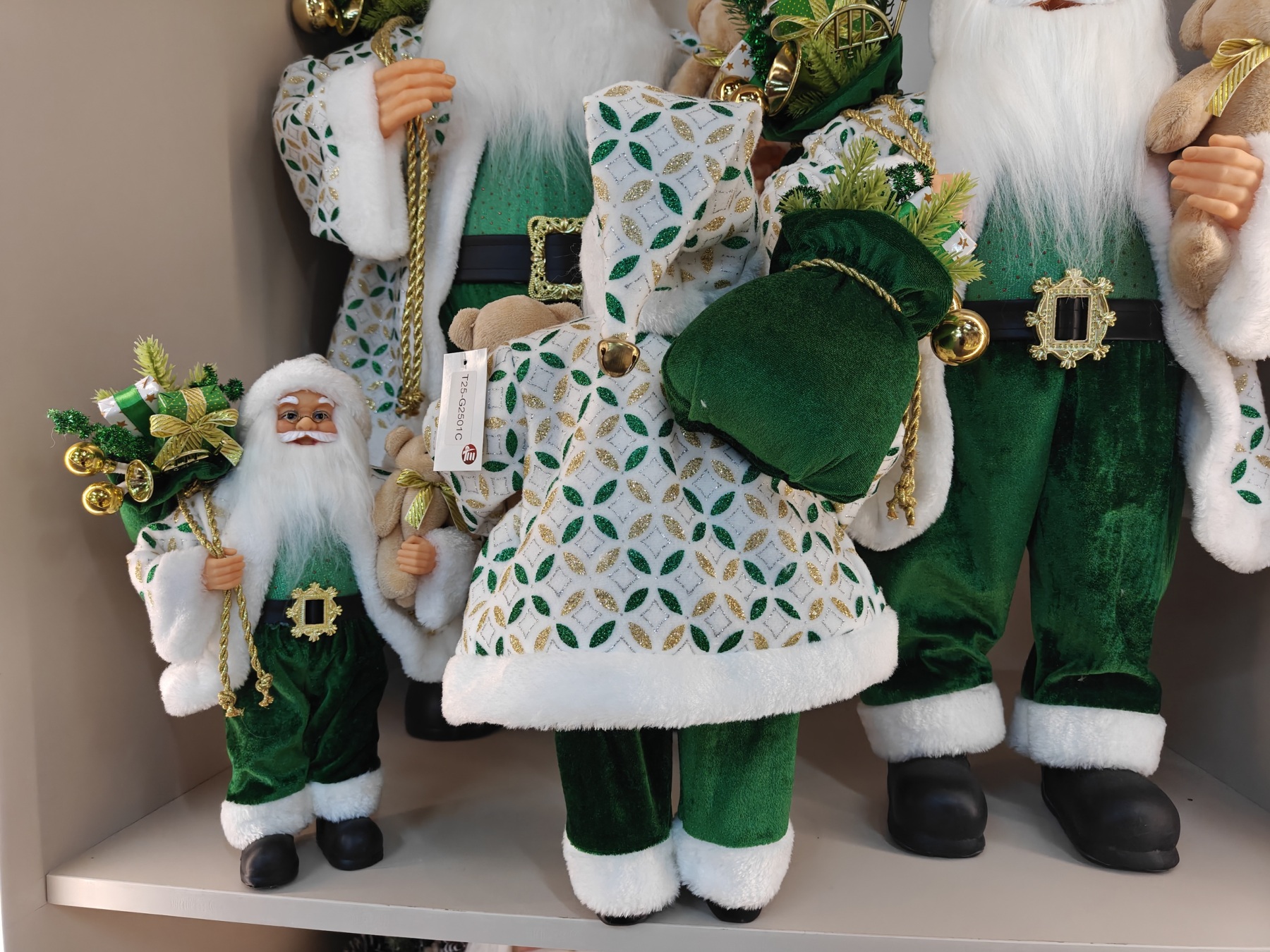 Luxury Christmas Santa Claus Statue 30~80cm Standing Home Decoration Factory Direct Gift