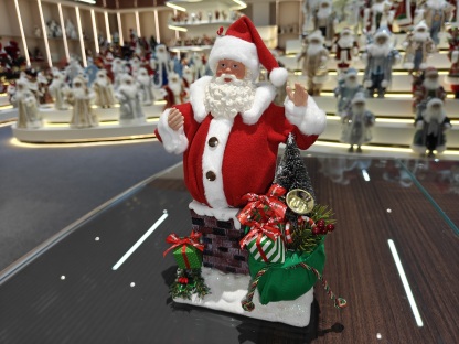 11" Classic SANTA CLAUS Doll Climbing Out of Chimney Handmade Figurine Christmas Gifts Polyester&Fabric Indoor Decoration