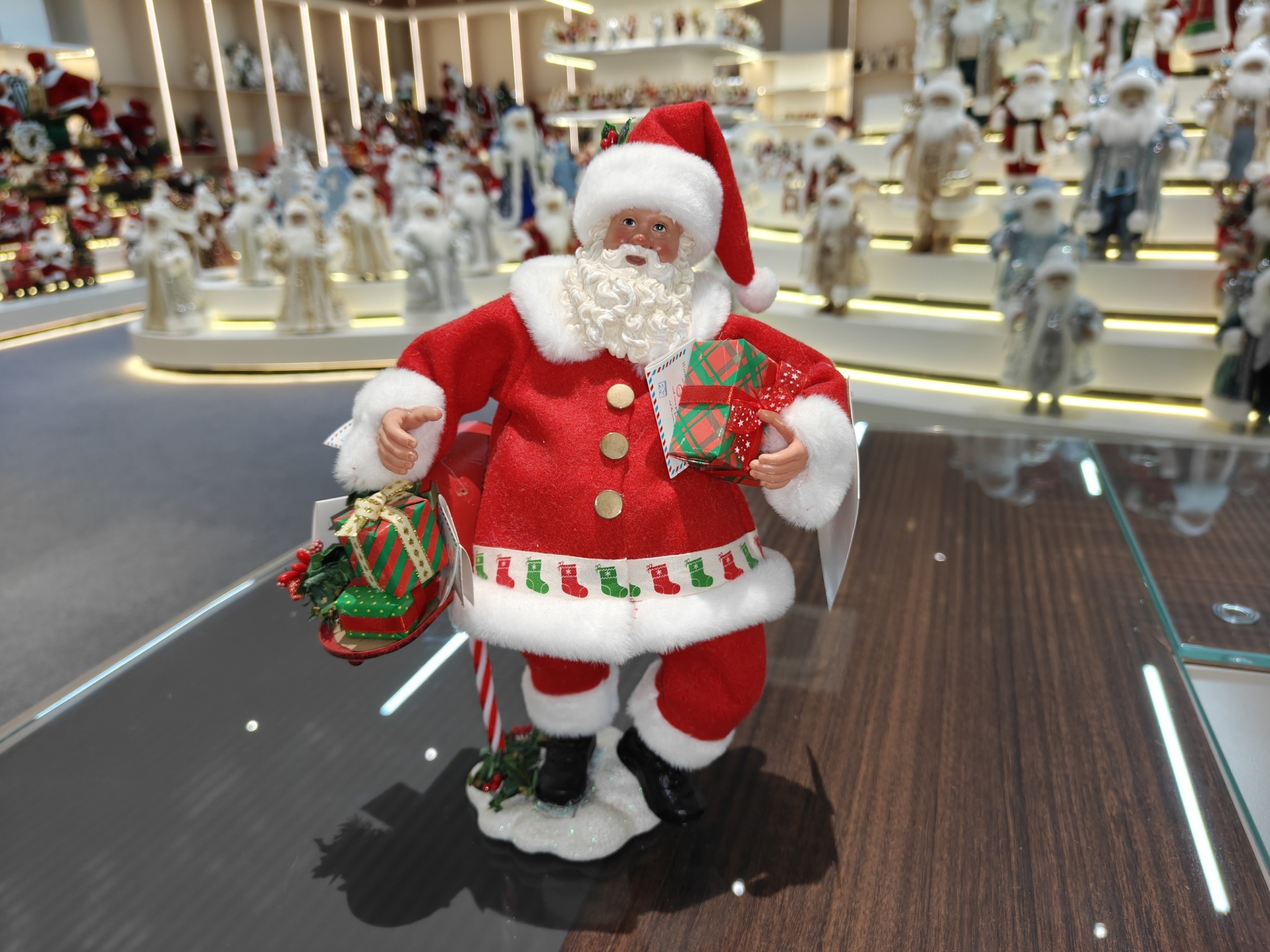 11" STANDING SANTA CLAUS Classic Style Doll Mailbox Figurine Christmas Gifts Polyester