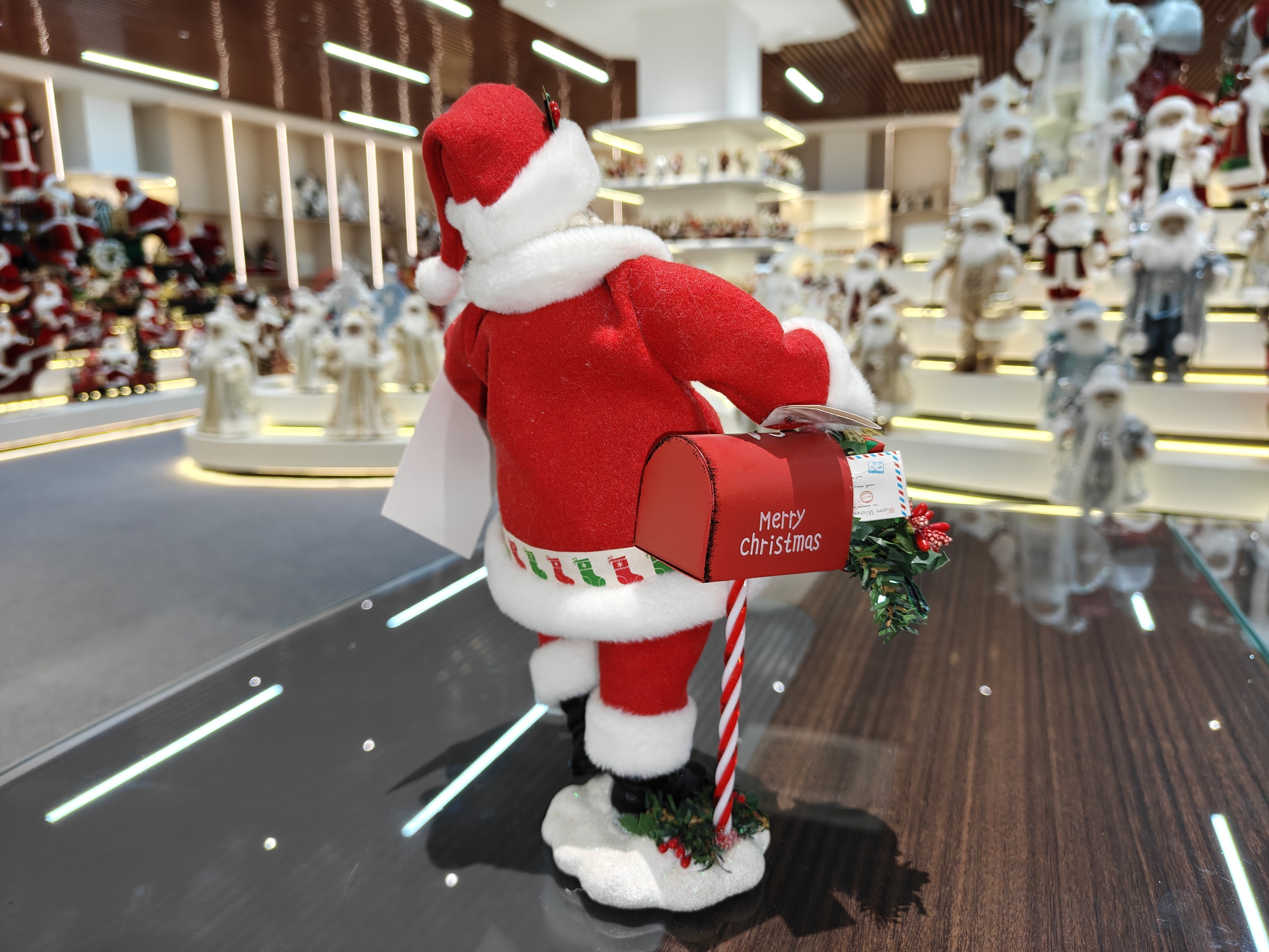 11" STANDING SANTA CLAUS Classic Style Doll Mailbox Figurine Christmas Gifts Polyester