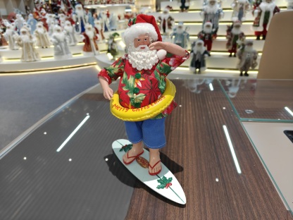 12inch Resin Noel Navidad Christmas Ornaments Standing Santa Claus Decor Xmas Figurine & Toys Polyresin Surfing Santa Claus Doll