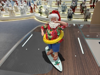 12inch Resin Noel Navidad Christmas Ornaments Standing Santa Claus Decor Xmas Figurine & Toys Polyresin Surfing Santa Claus Doll