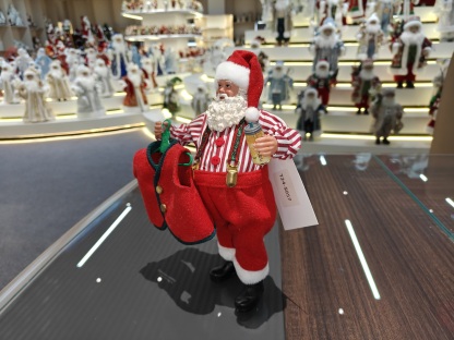 11" Standing Santa Claus Classic Polyester & Fabric Doll-Durable Eco-Friendly Indoor Decoration for Christmas Gifts