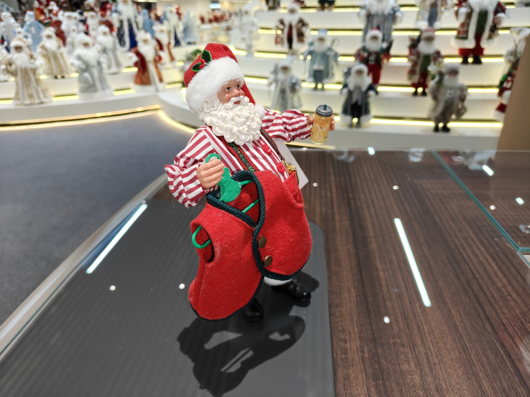 11" Standing Santa Claus Classic Polyester & Fabric Doll-Durable Eco-Friendly Indoor Decoration for Christmas Gifts