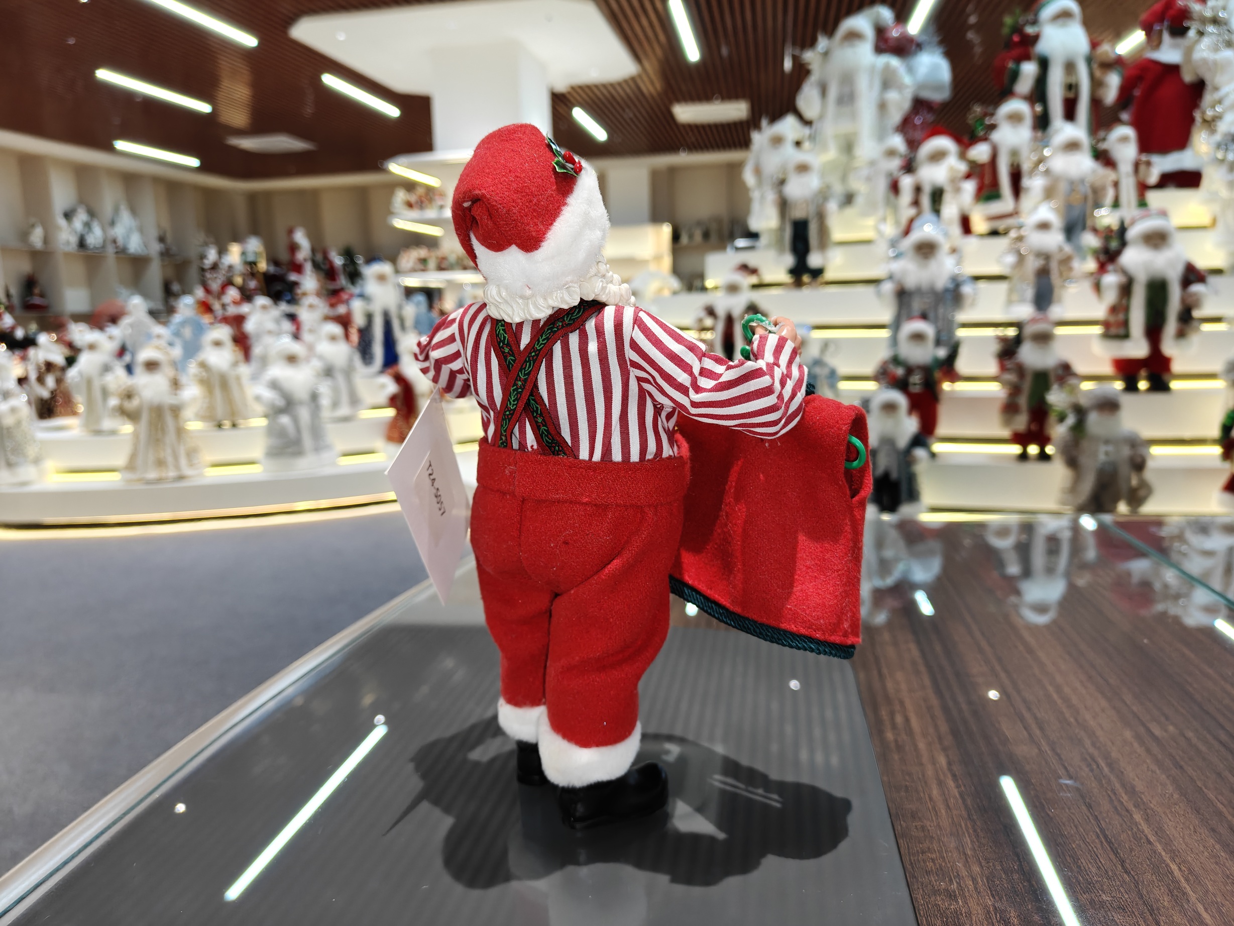 11" Standing Santa Claus Classic Polyester & Fabric Doll-Durable Eco-Friendly Indoor Decoration for Christmas Gifts