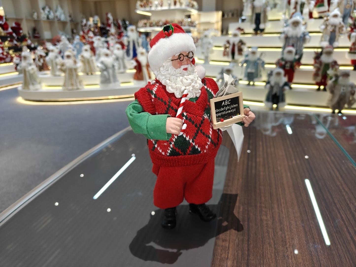 11" STANDING Classic Santa Claus Teacher Blackboard Chalk Figurine Xmas Gifts Polyester Fabric Eco-Friendly Handicraft Doll