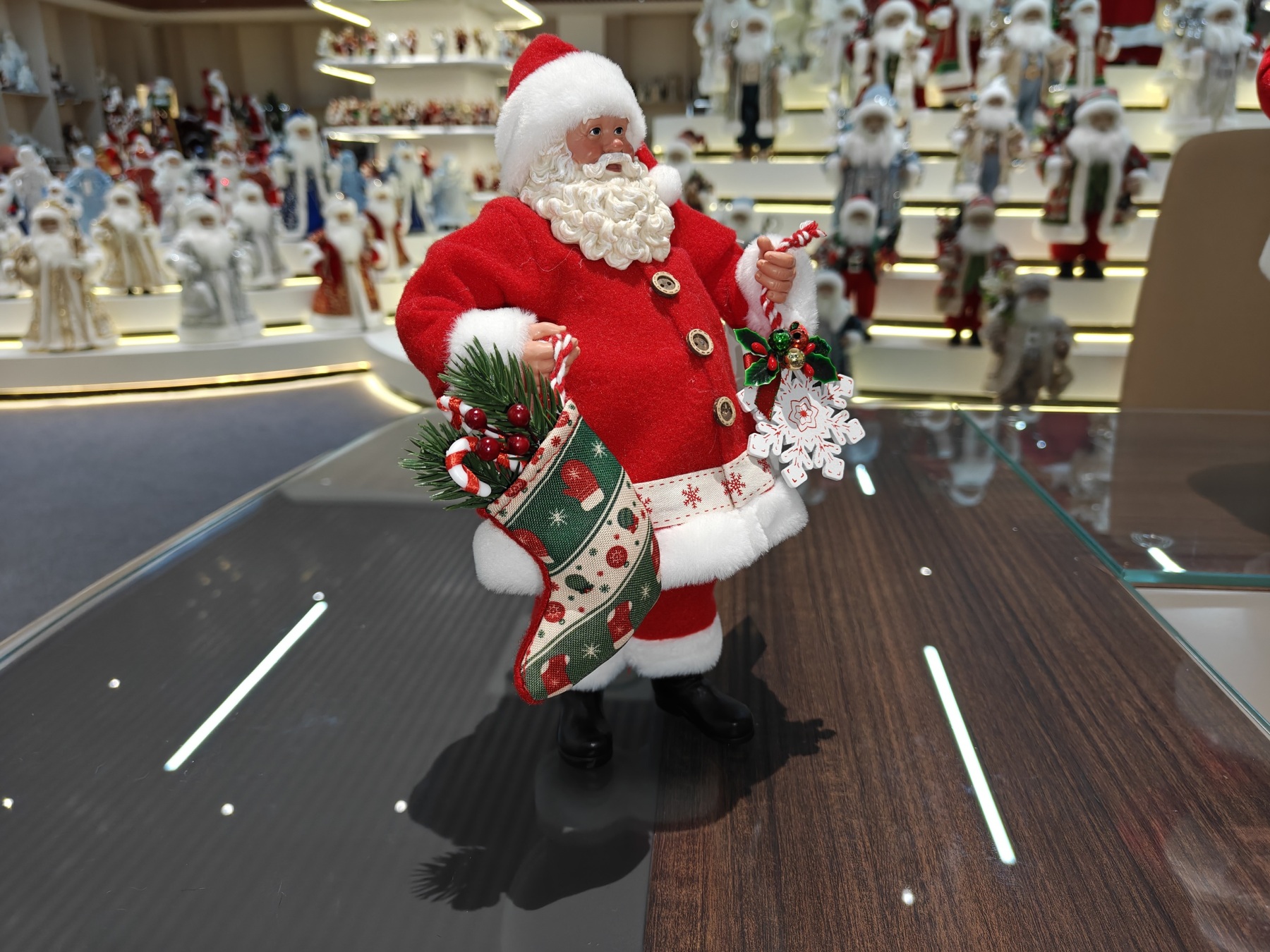 Handmade Classic 11" STANDING SANTA CLAUS Snowflake Decorations Christmas Stockings Xmas Gifts