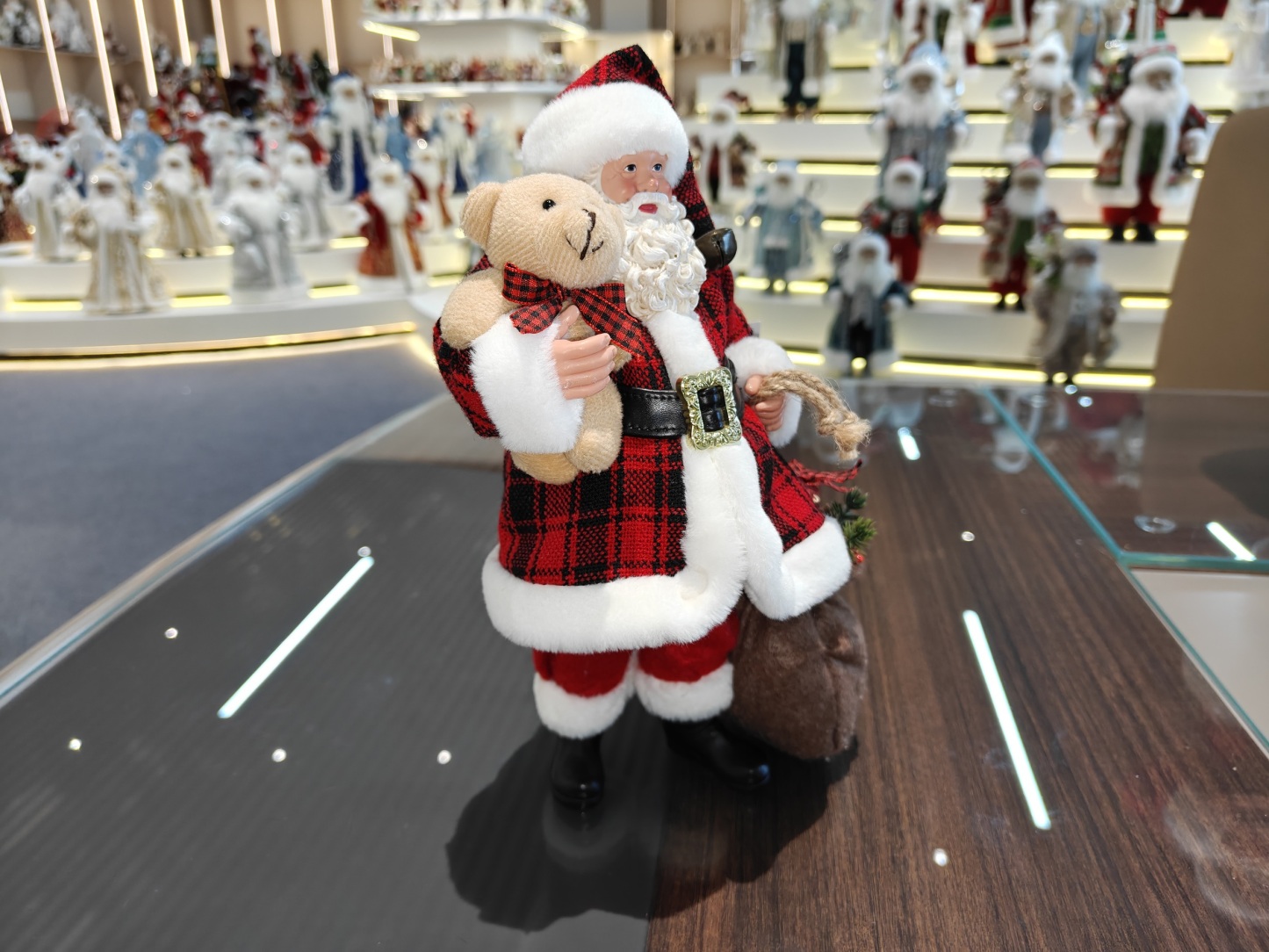 11" STANDING SANTA CLAUS Classic Eco-Friendly Gift Bag Toy Bear Xmas Gifts Polyester Fabric Doll
