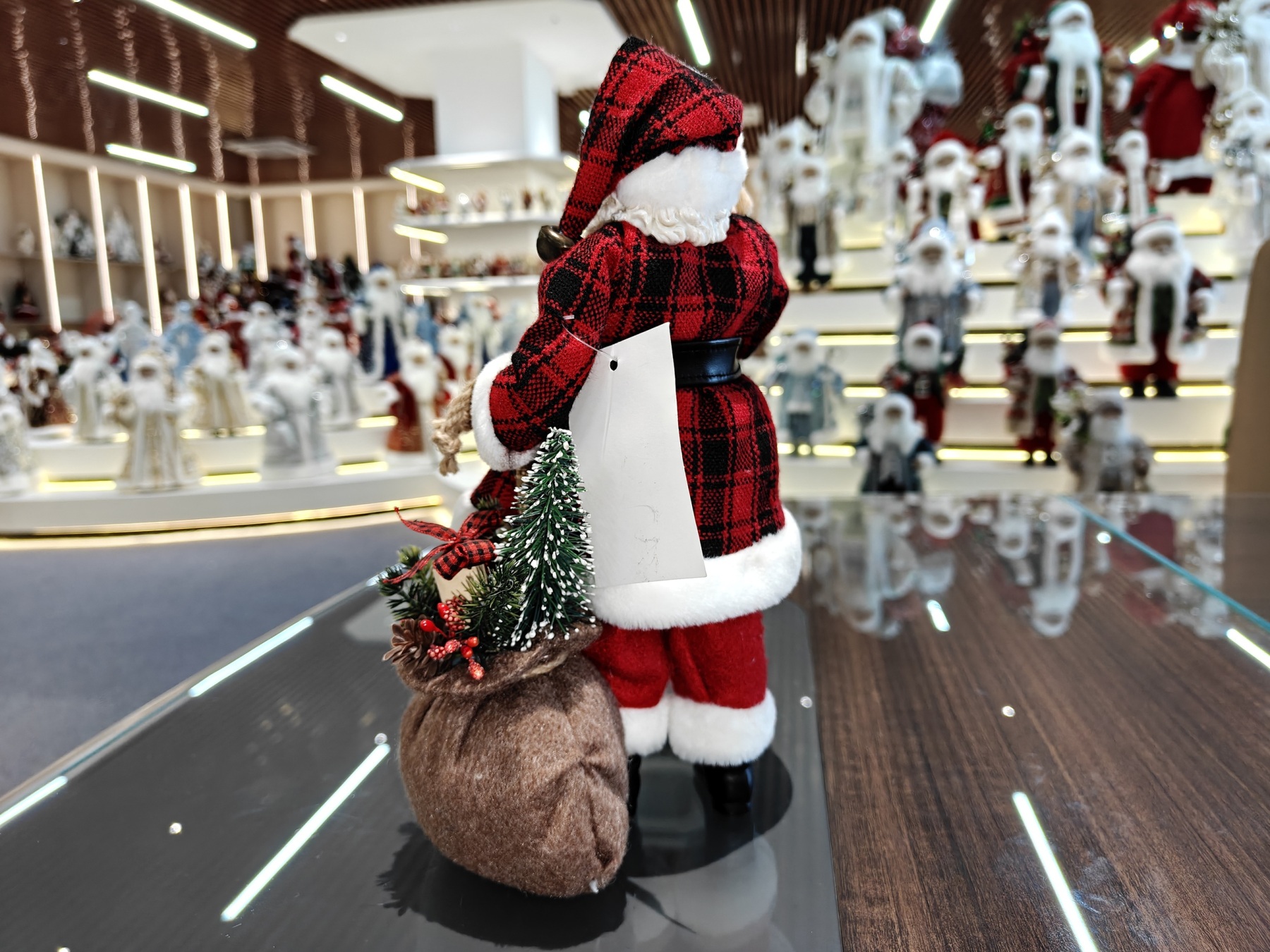11" STANDING SANTA CLAUS Classic Eco-Friendly Gift Bag Toy Bear Xmas Gifts Polyester Fabric Doll