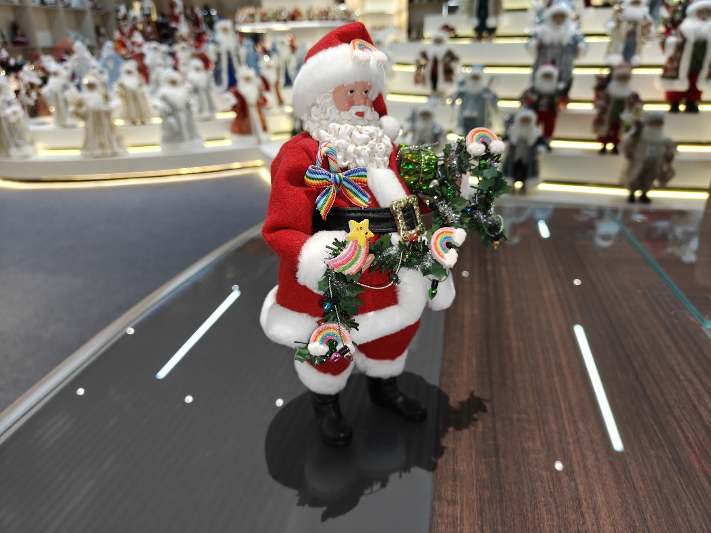 11" Standing Classic Santa Claus Rainbow Decorative Lamp Xmas Gifts