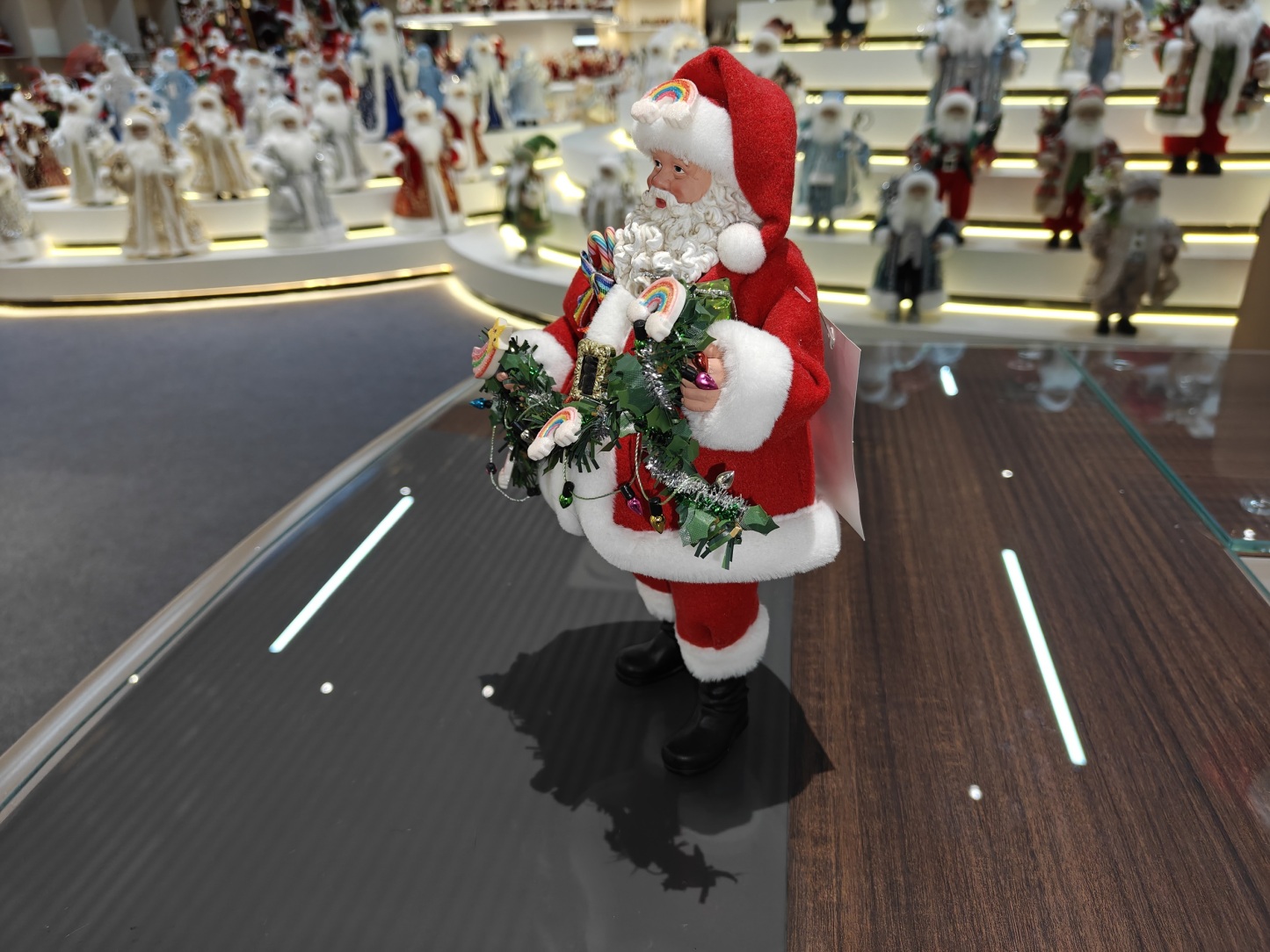 11" Standing Classic Santa Claus Rainbow Decorative Lamp Xmas Gifts