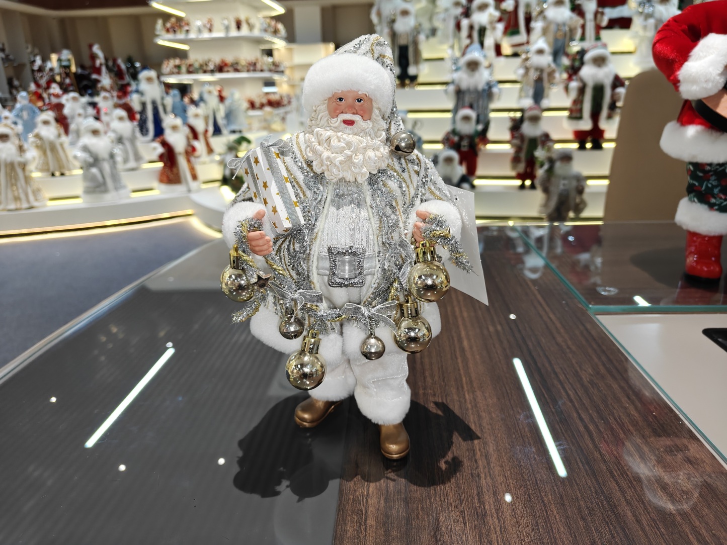 11" Standing Classic Polyester Fabric Santa Claus Christmas Decorative Lights Factory Xmas Gifts Doll