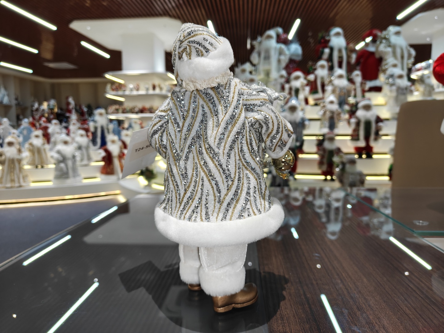 11" Standing Classic Polyester Fabric Santa Claus Christmas Decorative Lights Factory Xmas Gifts Doll