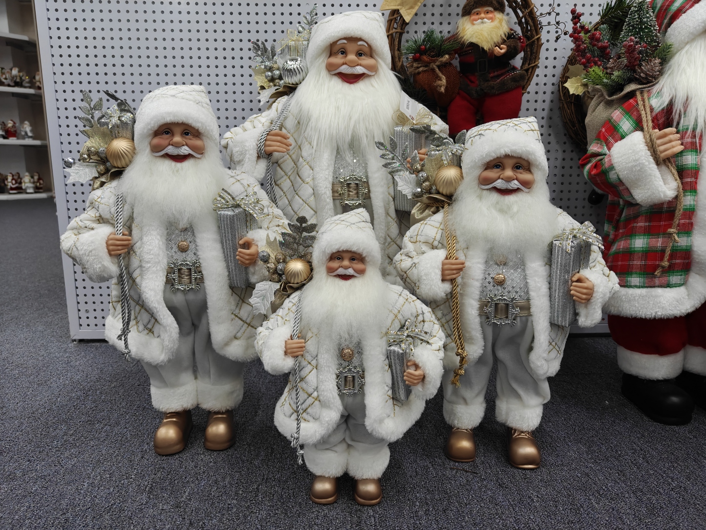 Handmade Xmas Luxury Navidad 30/40/60/80cm Standing Santa Claus Doll Figurines Christmas Large Decoration Christmas Santa Claus