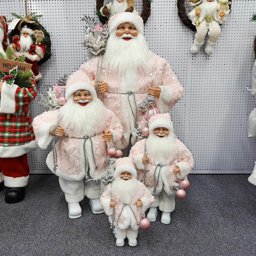 Luxury Santa Claus Christmas Home Decoration 30~80cm Standing & Sitting Fabric Doll
