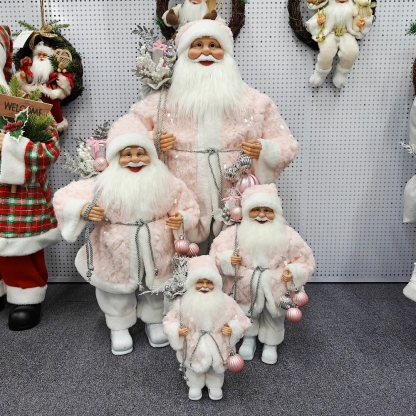 Luxury Santa Claus Christmas Home Decoration 30~80cm Standing & Sitting Fabric Doll