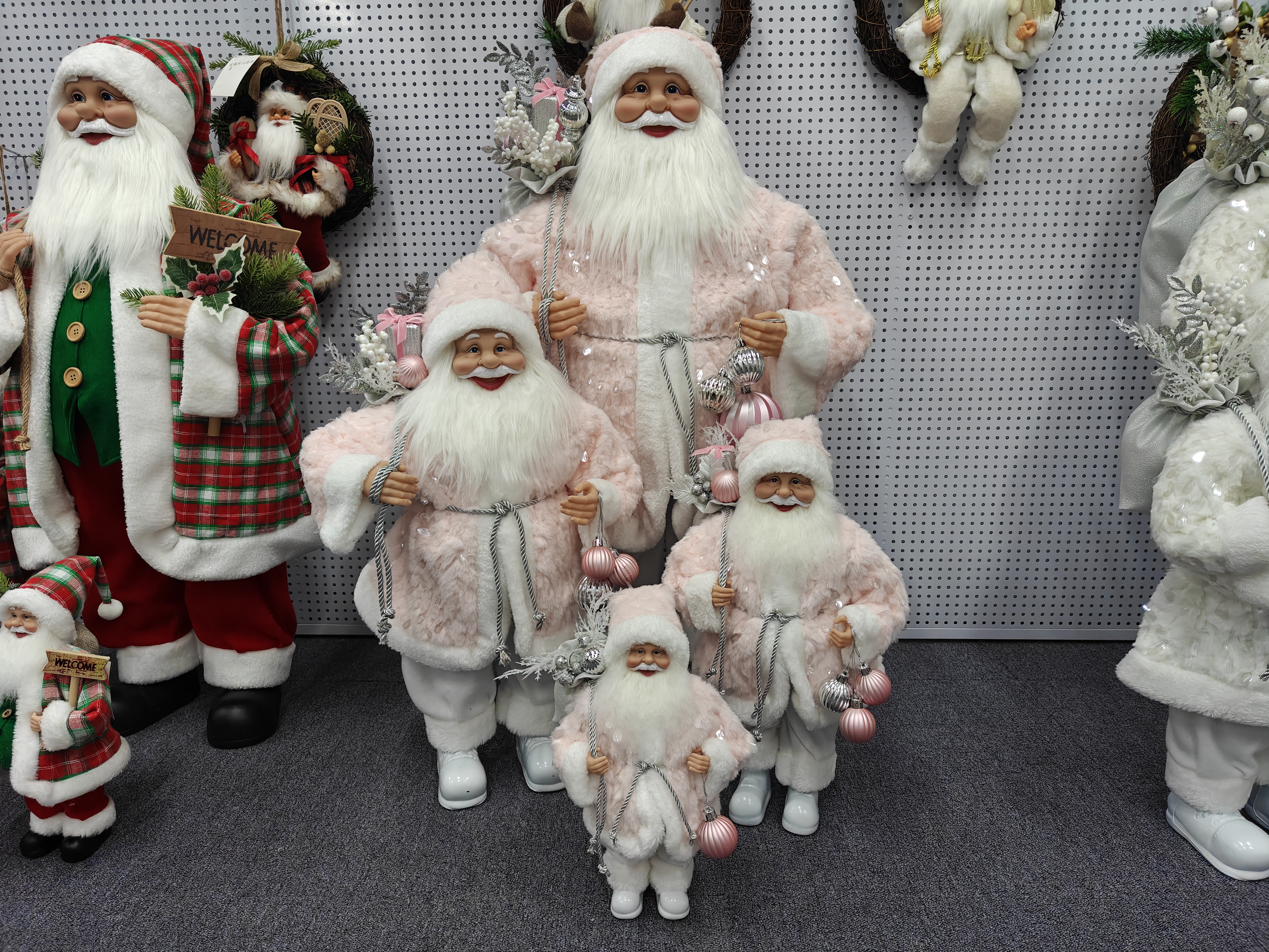 Luxury Santa Claus Christmas Home Decoration 30~80cm Standing & Sitting Fabric Doll