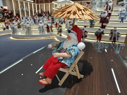 Polyester Fabric Eco Friendly Reusable Santa Claus Christmas Ornaments Beach Leisure Vacation Style Santa Decor Xmas Figurine