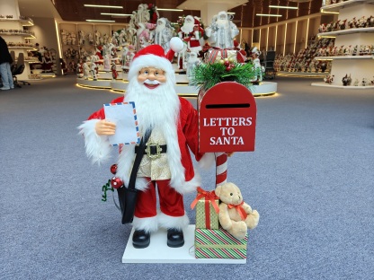 24" Luxury Standing Santa Mailbox with Acoustical Control Light Musical Christmas Decor