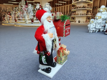 24" Luxury Standing Santa Mailbox with Acoustical Control Light Musical Christmas Decor
