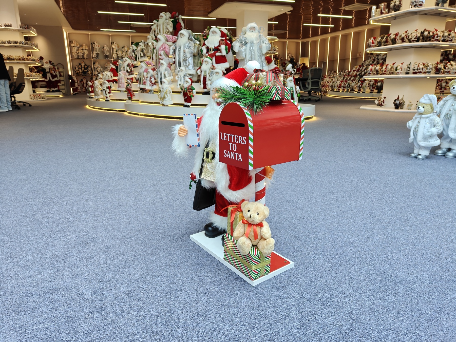 24" Luxury Standing Santa Mailbox with Acoustical Control Light Musical Christmas Decor