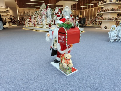 24" Luxury Standing Santa Mailbox with Acoustical Control Light Musical Christmas Decor