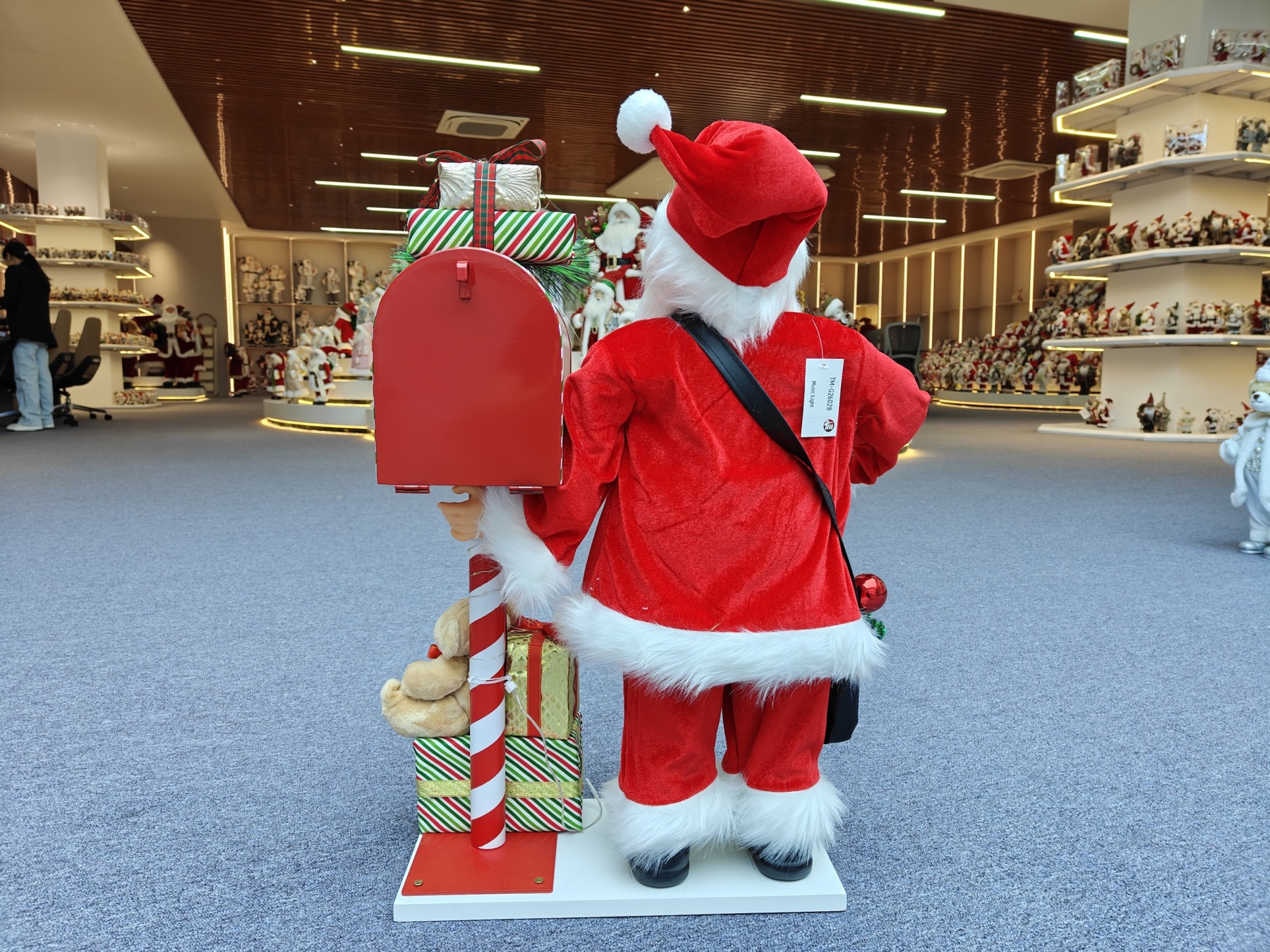 24" Luxury Standing Santa Mailbox with Acoustical Control Light Musical Christmas Decor