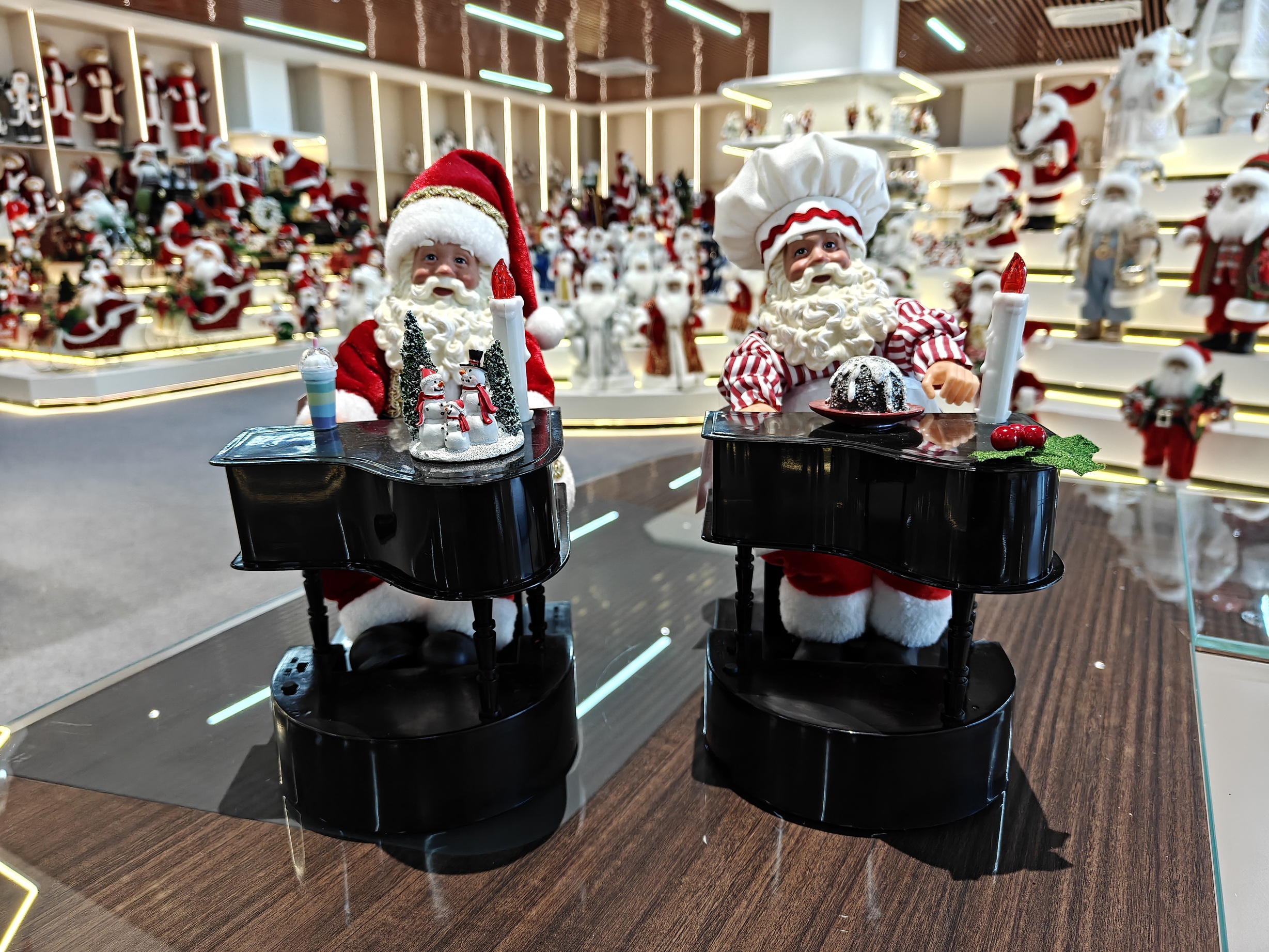 2026 New Modern Santa Claus Doll Multiple Movements Playing Piano Lights Musical Santa Claus Electric Xmas Kid's Toys Gifts