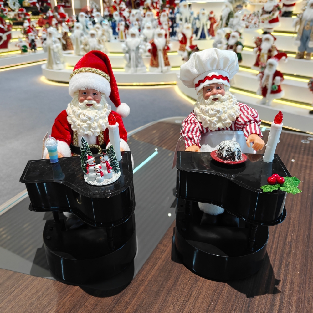 2026 New Modern Santa Claus Doll Multiple Movements Playing Piano Lights Musical Santa Claus Electric Xmas Kid's Toys Gifts