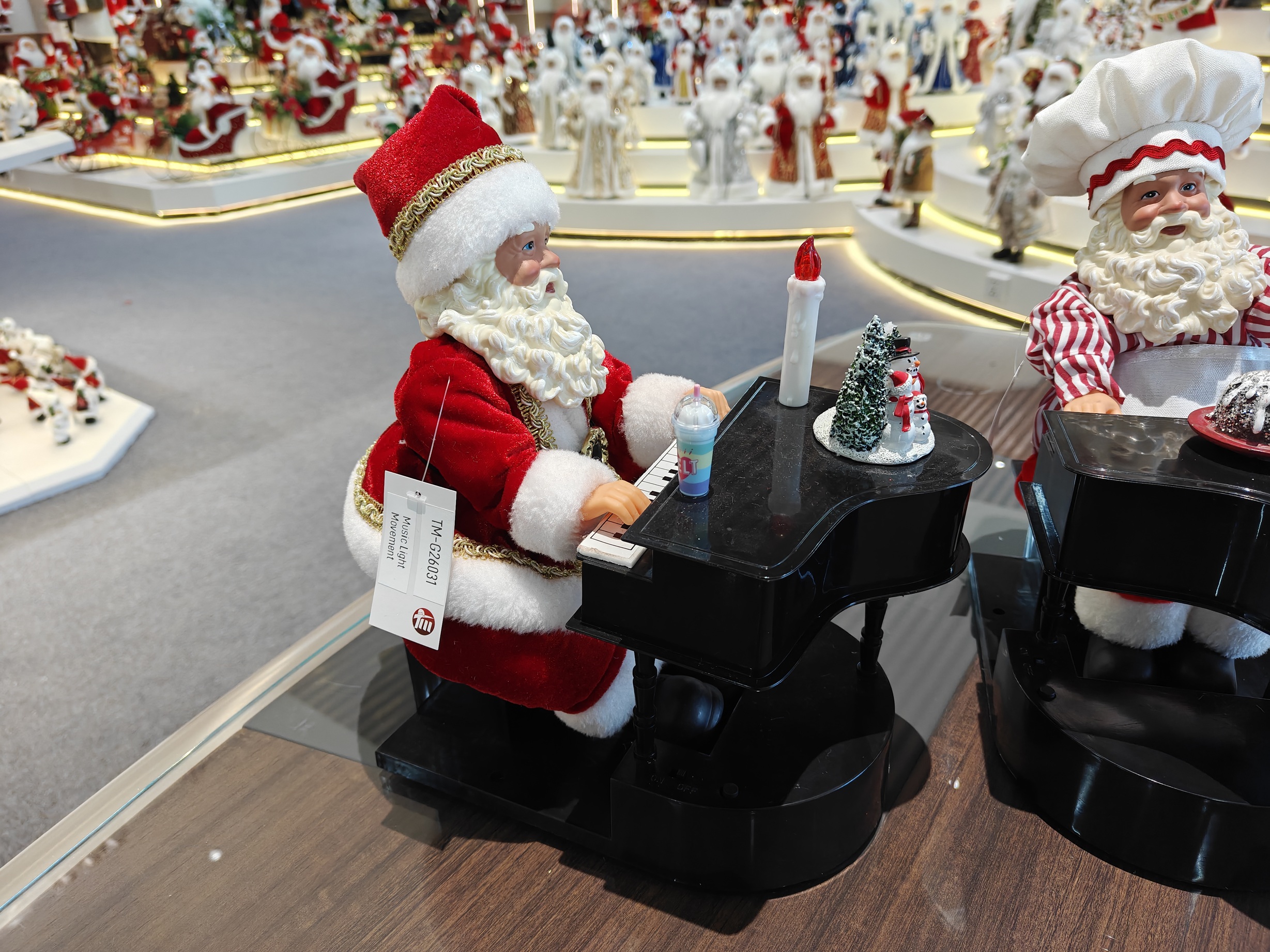 2026 New Modern Santa Claus Doll Multiple Movements Playing Piano Lights Musical Santa Claus Electric Xmas Kid's Toys Gifts