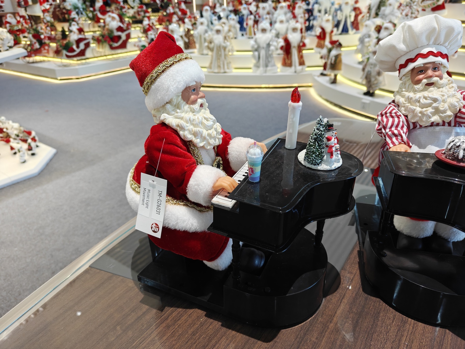 2026 New Modern Santa Claus Doll Multiple Movements Playing Piano Lights Musical Santa Claus Electric Xmas Kid's Toys Gifts