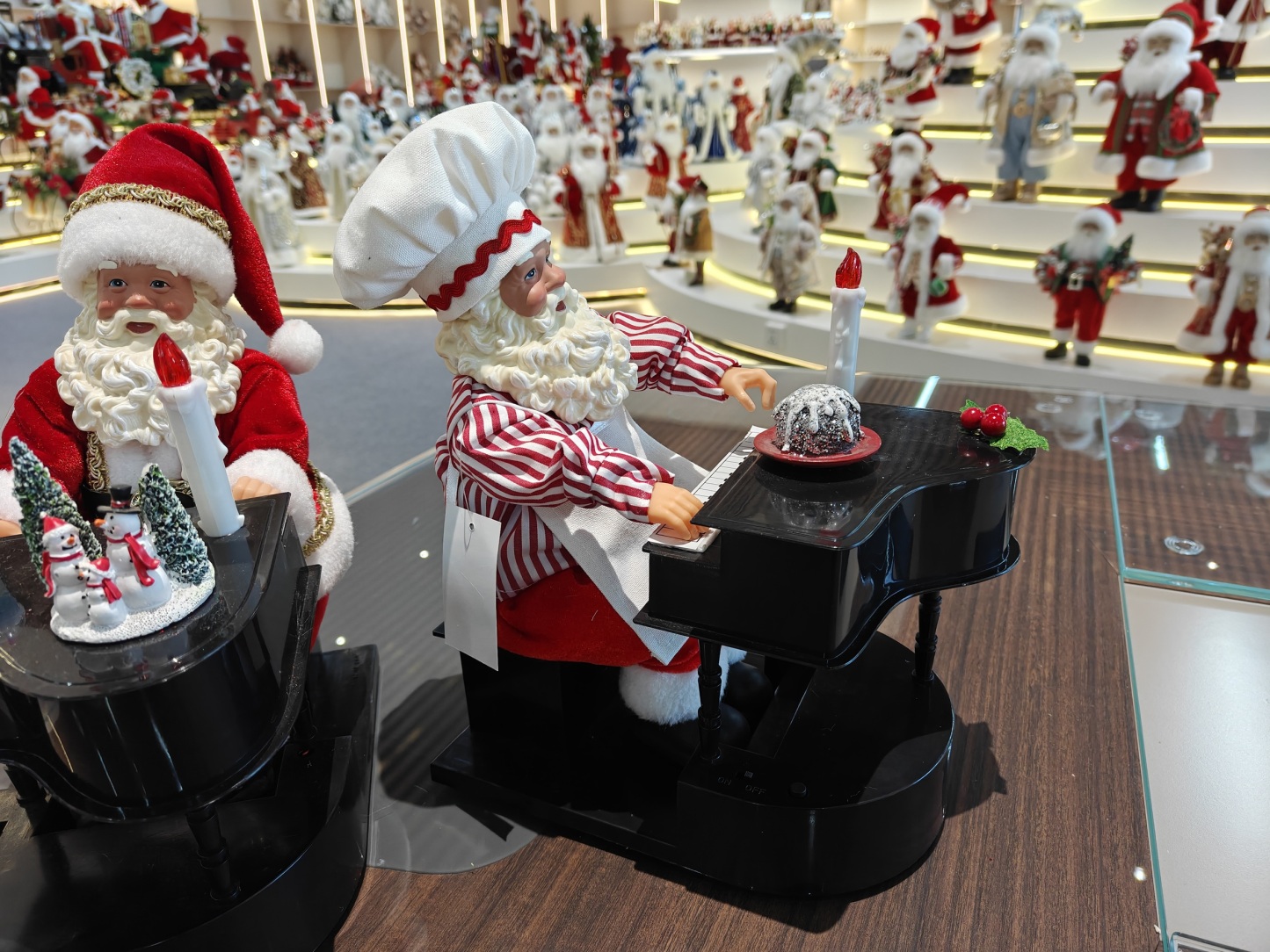 2026 New Modern Santa Claus Doll Multiple Movements Playing Piano Lights Musical Santa Claus Electric Xmas Kid's Toys Gifts