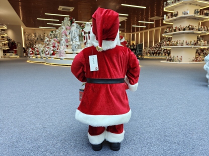 60cm Xmas Handmade Resin Santa Claus Doll with Candy Box And Christmas Film Handicraft Santa Claus Indoor Decoration