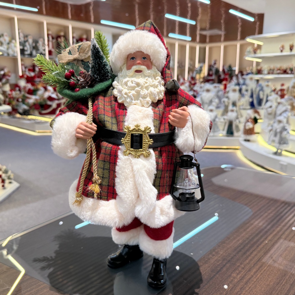 11inch Polyester&Fabric Christmas Santa Claus Ornaments Eco Friendly Durable Factory Xmas Decor Figurine Toys Doll