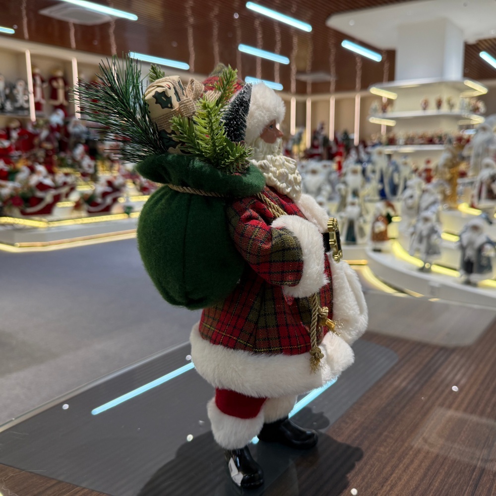 11inch Polyester&Fabric Christmas Santa Claus Ornaments Eco Friendly Durable Factory Xmas Decor Figurine Toys Doll