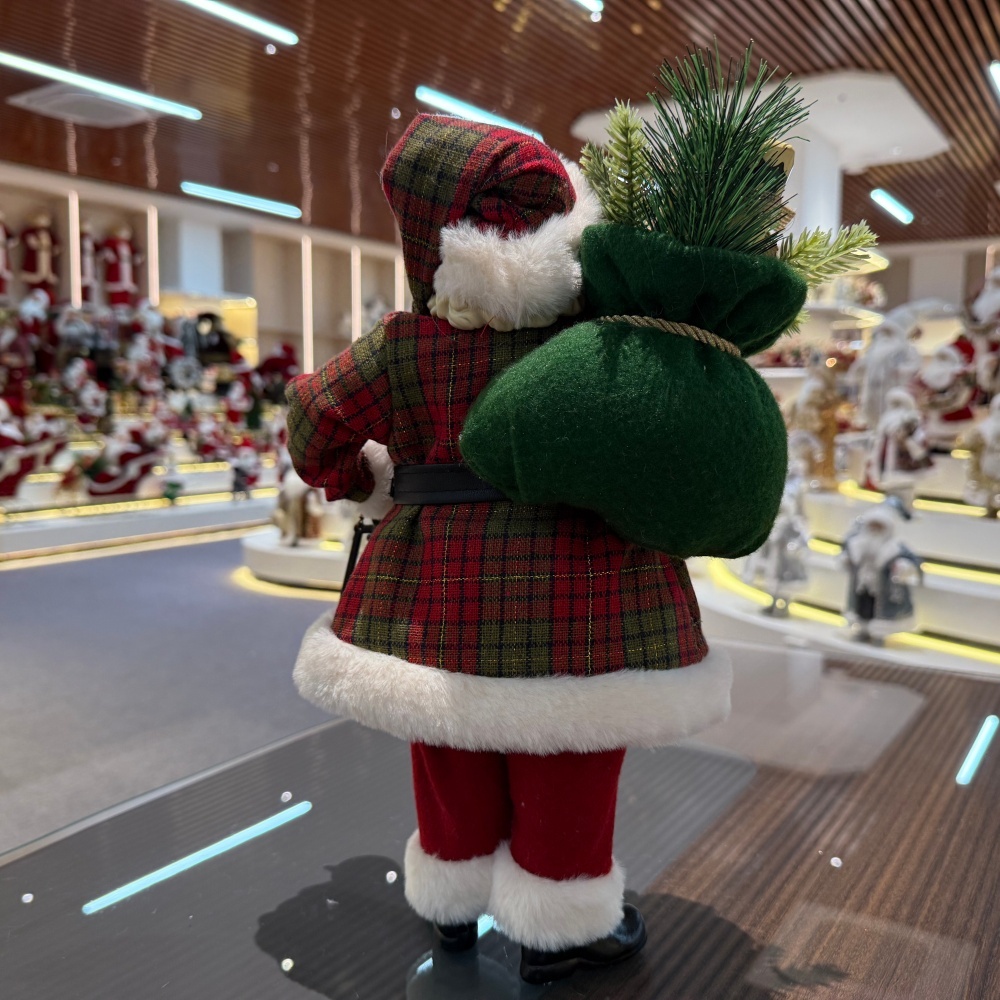 11inch Polyester&Fabric Christmas Santa Claus Ornaments Eco Friendly Durable Factory Xmas Decor Figurine Toys Doll