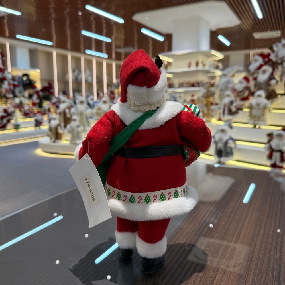 11Inch Xmas Handmade Resin Santa Claus Doll with Christmas Gifts Box&Bag Handicraft Polyresin Santa Claus Indoor Decoration