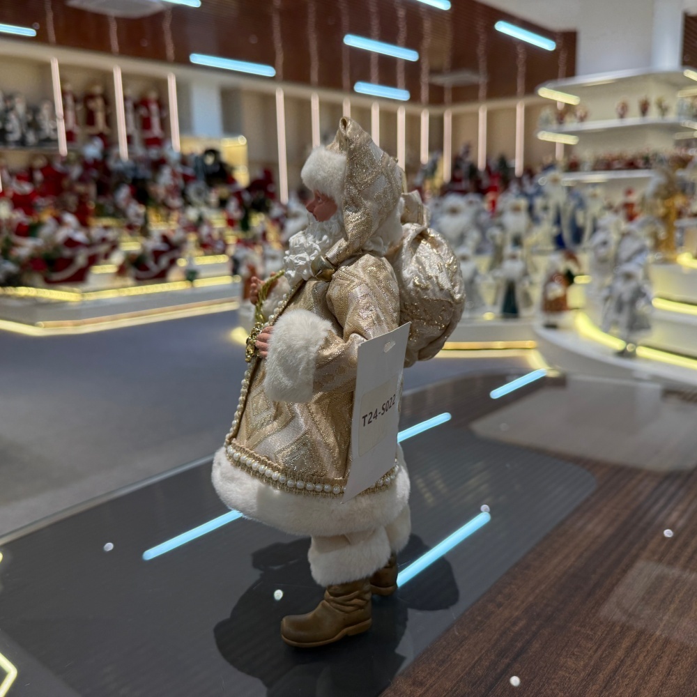 11Inch Xmas Handmade Resin Santa Claus Doll with Christmas Tree Gifts Bag Handicraft Polyresin Santa Claus Indoor Decoration