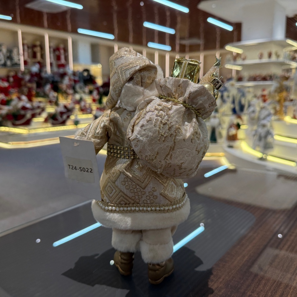 11Inch Xmas Handmade Resin Santa Claus Doll with Christmas Tree Gifts Bag Handicraft Polyresin Santa Claus Indoor Decoration