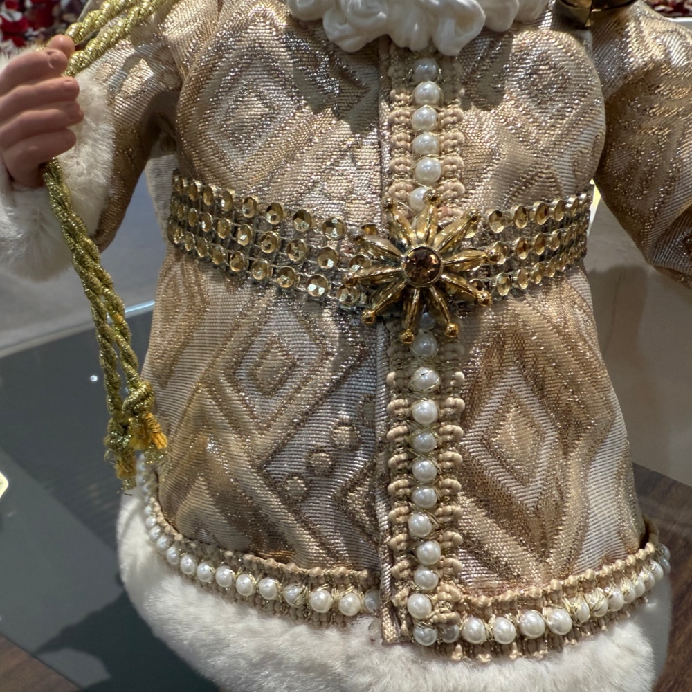 11Inch Xmas Handmade Resin Santa Claus Doll with Christmas Tree Gifts Bag Handicraft Polyresin Santa Claus Indoor Decoration