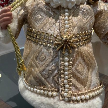 11Inch Xmas Handmade Resin Santa Claus Doll with Christmas Tree Gifts Bag Handicraft Polyresin Santa Claus Indoor Decoration