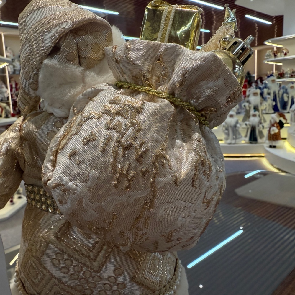 11Inch Xmas Handmade Resin Santa Claus Doll with Christmas Tree Gifts Bag Handicraft Polyresin Santa Claus Indoor Decoration