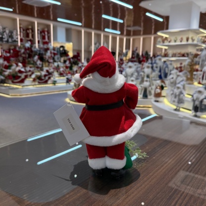 11Inch Xmas Handmade Resin Santa Claus Doll with Christmas Gifts Bag Handicraft Polyresin Santa Claus Indoor Decoration